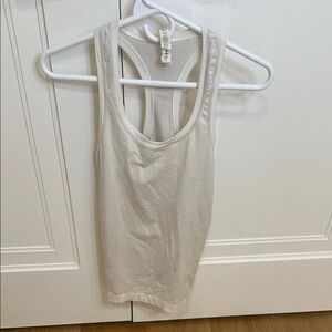 Lululemon Athletica White Fitted Sleeveless Tank Top